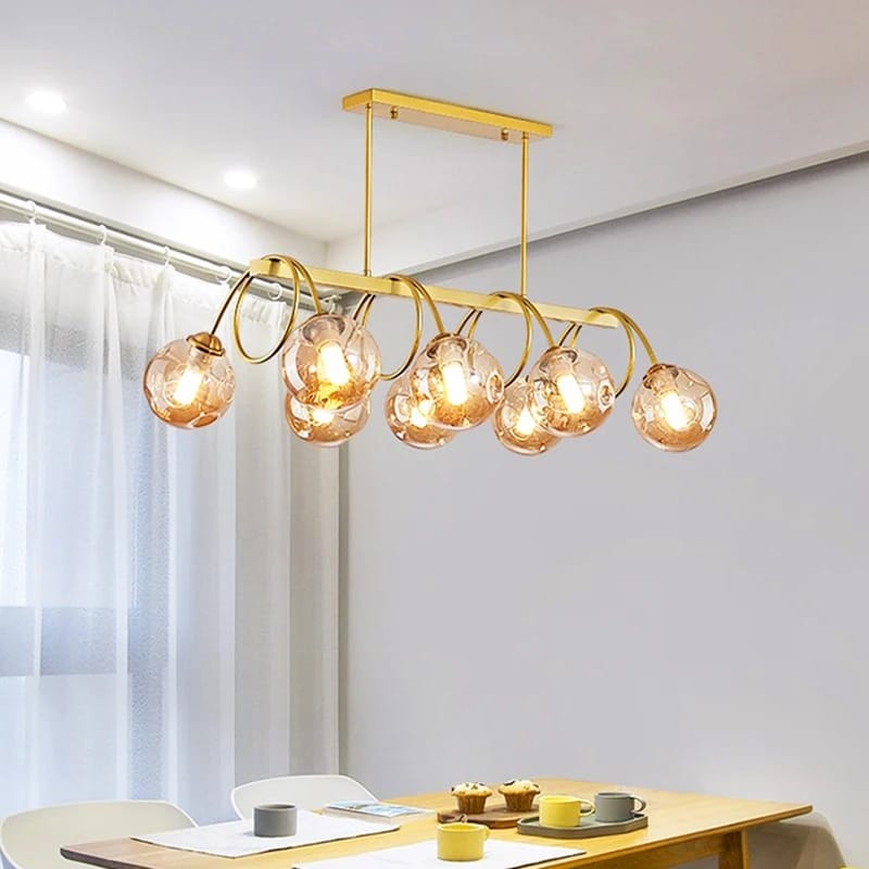 Nordic Style Modern Shampaign Glass Chandelier