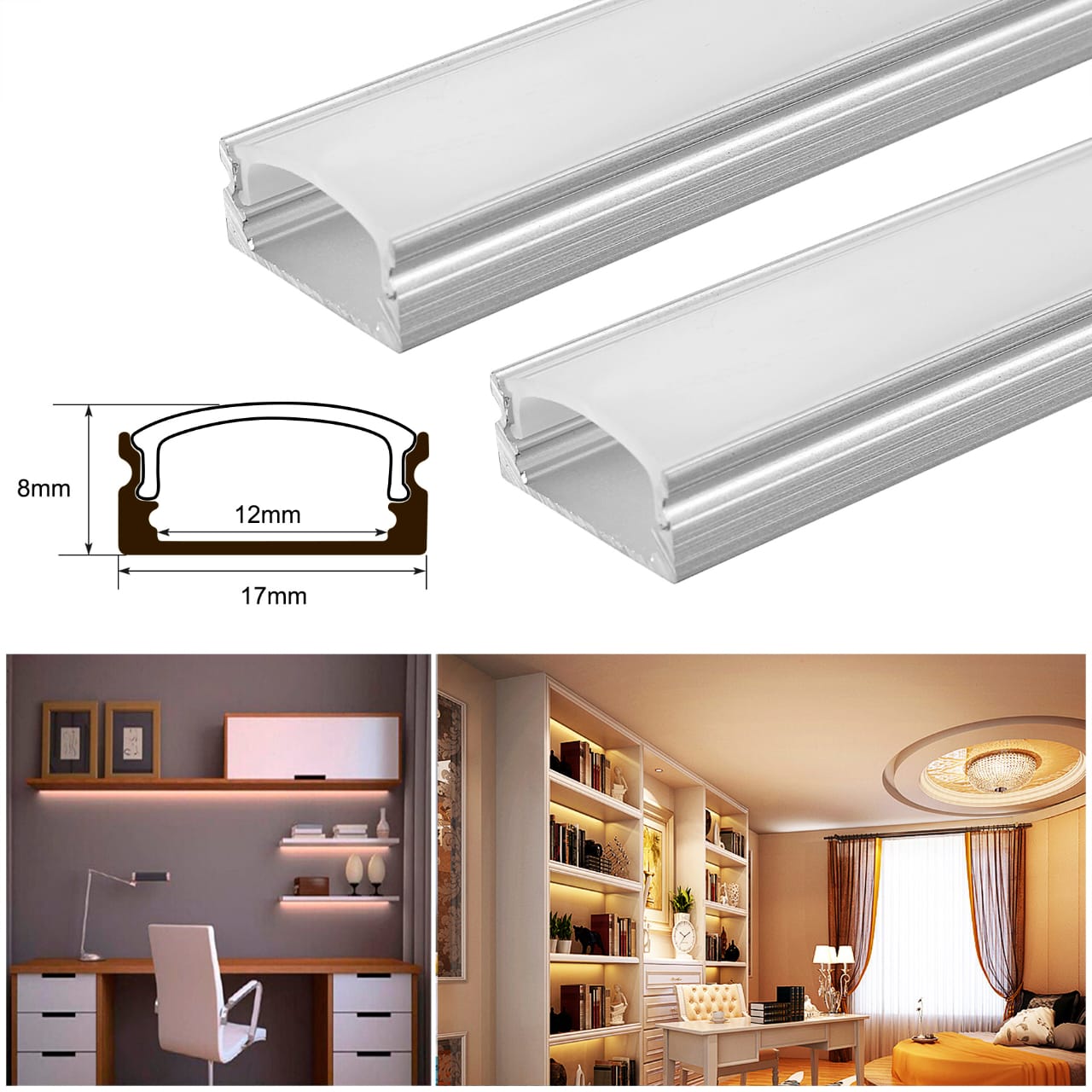 Linear Profile Light 17mm  ( Rs 3750.00 /Length 10 Feet Complete with LED Strip )