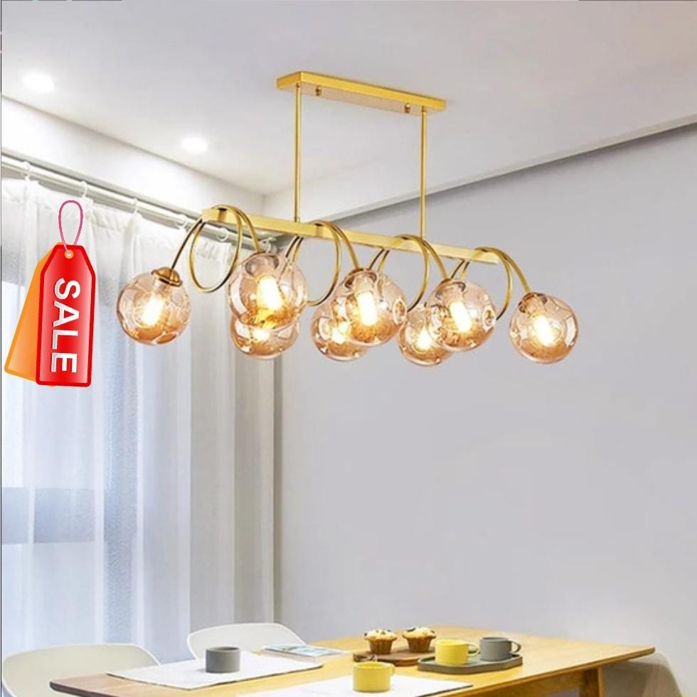 Nordic Style Modern Shampaign Glass Chandelier