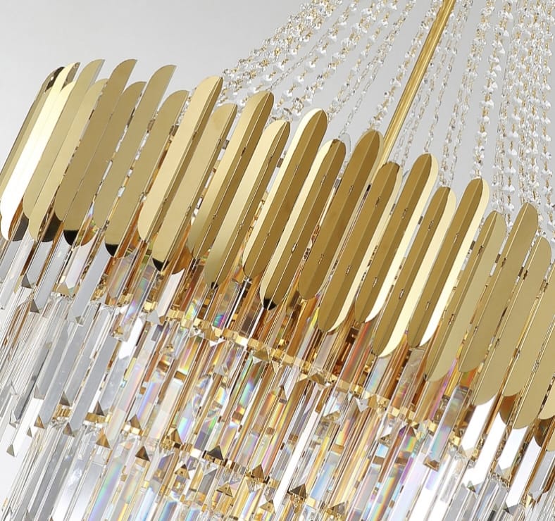 Modern Designer Luxury Gold Crystal Chandelier