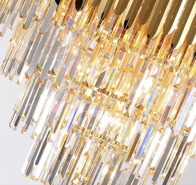 Modern Designer Luxury Gold Crystal Chandelier