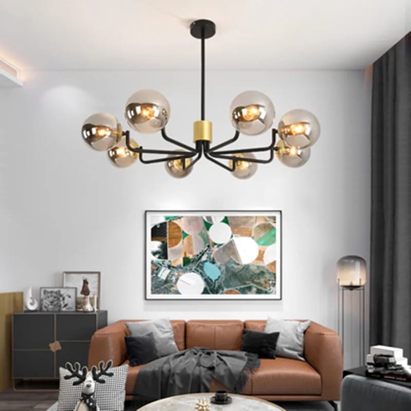 Nordic Style Modern Shampaign Glass Chandelier