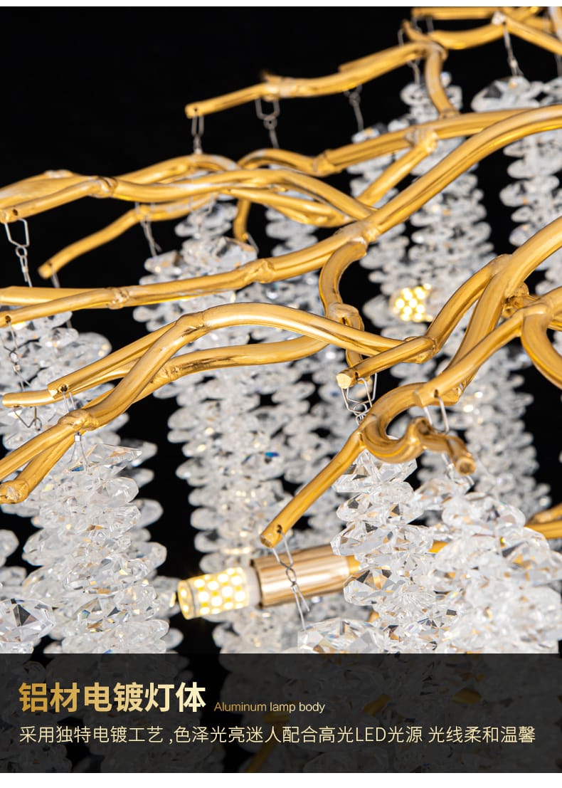 Artistic Designer Luxury Tree Branches Crystal Chandelier