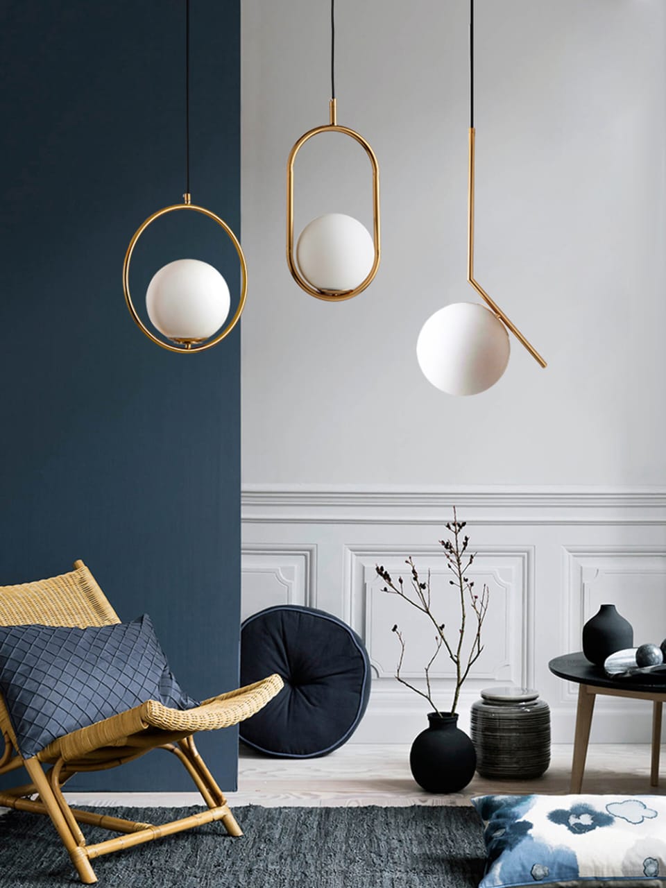 Modern Nordic Glass Ball Hanging Light ( Single Hanging Light )