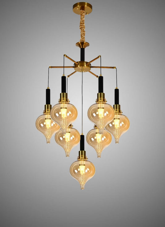 Modern Designer Glass Chandelier 7 Light