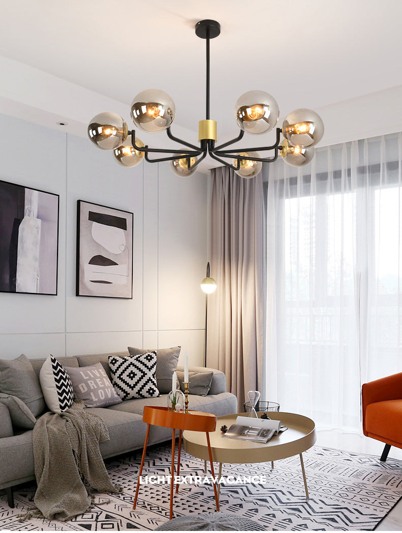 Nordic Style Modern Shampaign Glass Chandelier