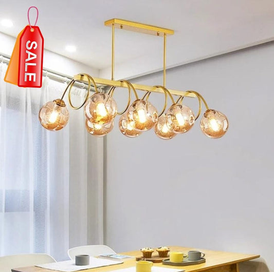 Nordic Style Modern Shampaign Glass Chandelier