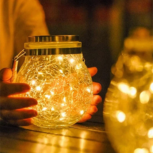 SOLAR Night Crack Glass Jar Garden Lamp Rs 11800/- ( Pack of 4 Pieces )