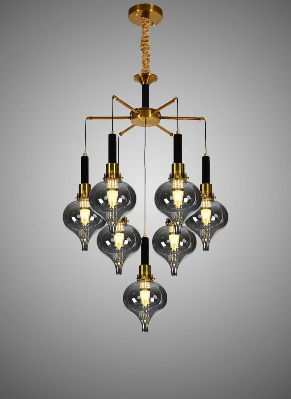 Modern Designer Glass Chandelier 7 Light