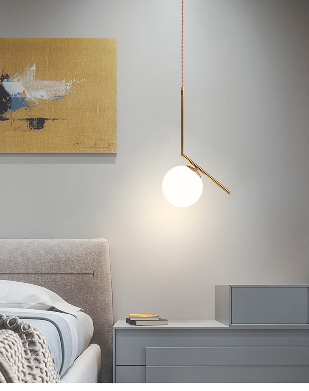 Modern Nordic Glass Ball Hanging Light ( Single Hanging Light )